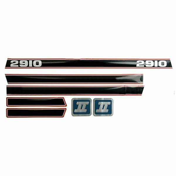 Aftermarket 83953029 New Hood Decal Set Fits Ford Tractor 2910 with Black / Red Force II MAE30-0199